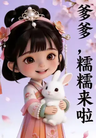 爹爹，糯糯来啦