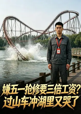 嫌五一抢修要三倍工资？过山车冲湖里又哭了