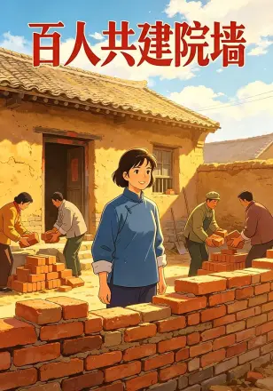 百人共建院墙   动漫