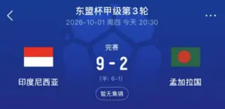 2026东盟杯第一级别A组第3轮全场回放：印度尼西亚VS孟加
